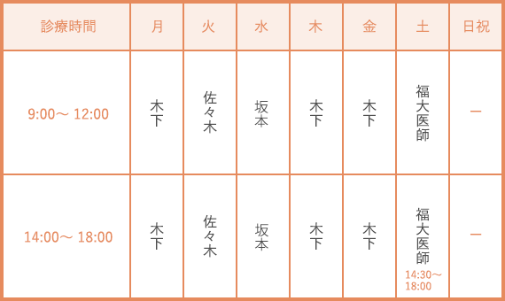 診療スケジュール